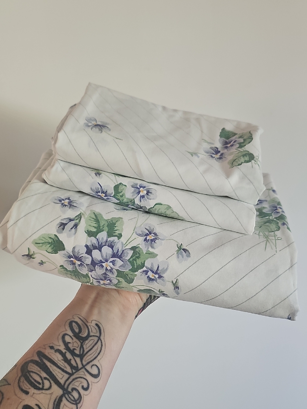 Vintage Double Full  Flat Sheet Set